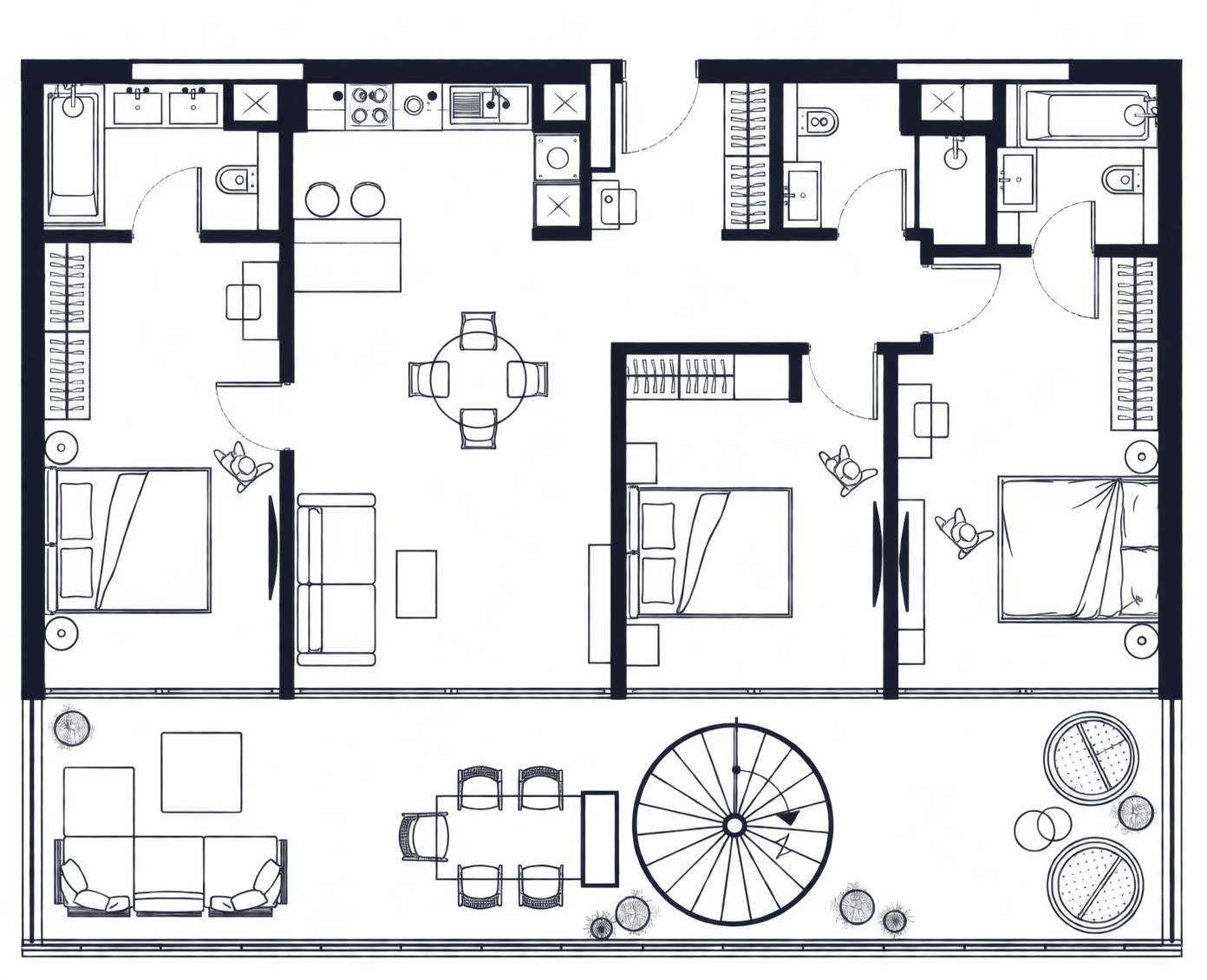 3 bedroom residence floor plan