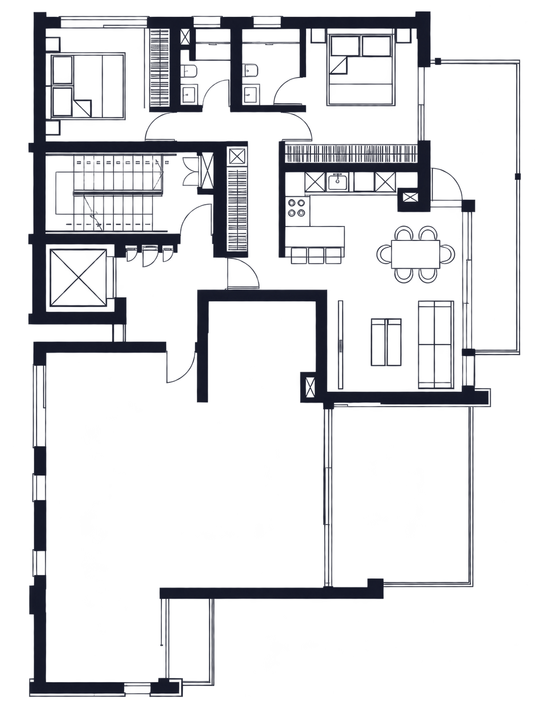 2 bedroom residence floor plan